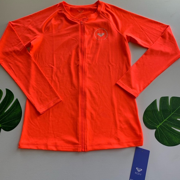 🏄‍♀️ Roxy CORAL Long Sleeve Zipper Rash Guard🏄‍♀️ - Picture 2 of 5